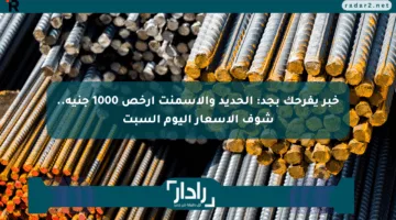 خبر يفرحك بجد: الحديد والأسمنت أرخص 1000 جنيه.. شوف الأسعار اليوم السبت